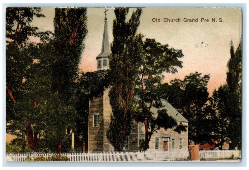 1907 Old Church Grand Pre Nova Scotia Canada Antique Posted Postcard
