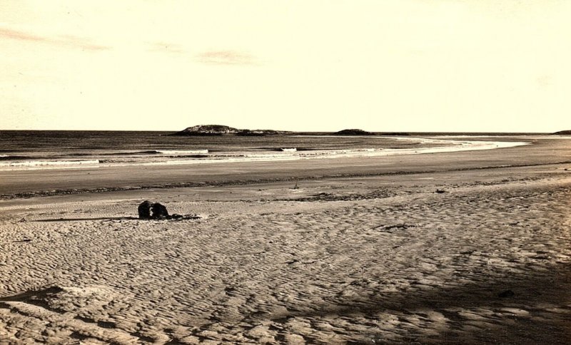 c1910 POPHAM BEACH MAINE SOUTH BEACH FOX ISLAND WH BALLARD RPPC POSTCARD P1331