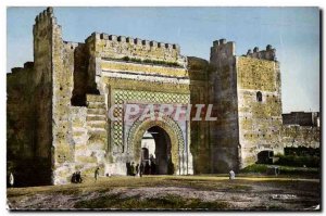 Morocco Meknes Postcard Old Bab Khemis