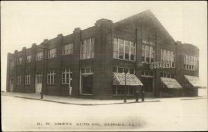 Eldora IA HW Emeny Auto Co Garage c1910 Real Photo (Blank Backside)