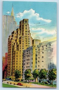 New York City New York Postcard Hotel Tudor Street Exterior Building View c1940