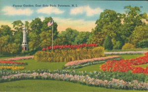 USA Flower Garden East Side Park Paterson New Jersey Linen Postcard 08.37