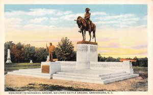 Greensboro, NC North Carolina NATHANIEL GREENE MONUMENT c1920s Military Postcard