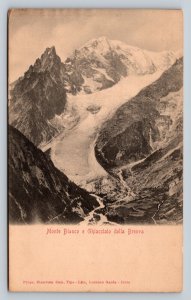 Mont Blanc and Brenva Glacier Italy & France Vintage Postcard A270