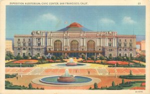 San Francisco California Exposition Auditorium 1936  Linen Postcard Used