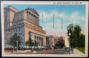 Vintage Postcard 1937 Buildings on Lindell Boulevard, St, Louis, Missouri (MO)