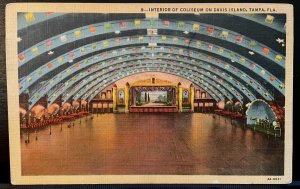 Vintage Postcard 1934 Coliseum Interior, Davis Island, Tampa, Florida (FL)