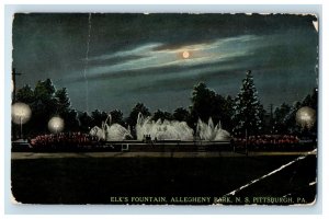 c1910's Elk's Fountain Allegheny Park N.S. Pittsburg Pennsylvania PA Postcard