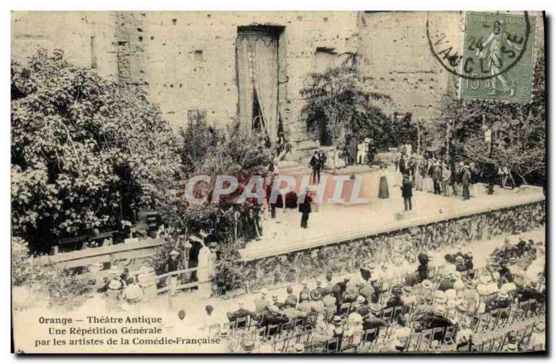 Postcard Ancient Ancient Theater Orange A general rehearsal by the artists of...