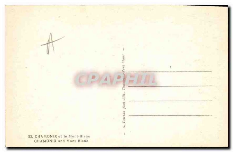 Old Postcard Chamonix and Mont Blanc