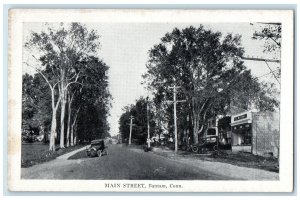 c1920 Main Street Classic Cars Dirt Road Lined Trees Bantam Connecticut Postcard