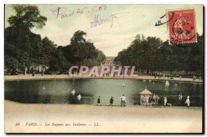 Old Postcard Paris Children in the Tuileries