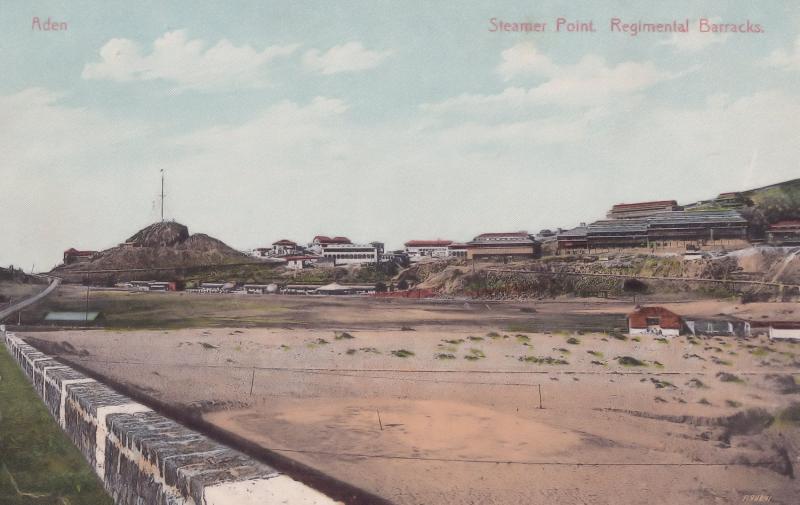 Steamer Point Regimental Barracks Aden Old Postcard