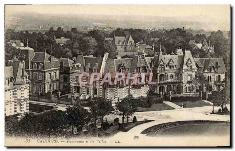 Old Postcard Panorama Cabourg and Villas