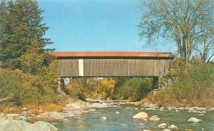 Jeffersonville Vermont Scott Covered Bridge Chrome Postcard Unused