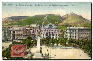 Algeria Oran Old Postcard Place d & # 39armes The theater and the Jebel Mourd...