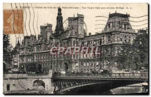 Old Postcard Paris L & # 39Hotel City Pont D & # 39Arcole