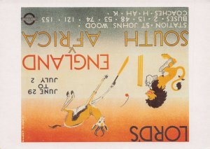 South Africa Vs England Cricket Match 1935 Travel Poster Postcard