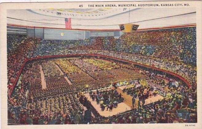 Missouri Kansas City Municipal Auditorium Main Arena 1945 Curteich