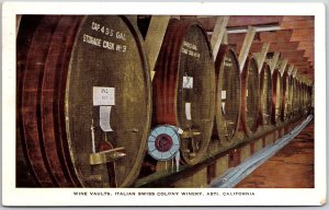 1950s Wine Vaults Italian Swiss Colony Winery Asti California CA Posted Postcard