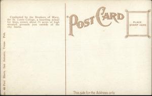 San Antonio TX c1910 Postcard ST. LOUIS COLLEGE