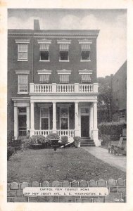 Washington  D.C. Capitol View Tourist Home Exterior B/W Printed Vintage PC U1254