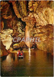 Postcard Modern Padirac lake rain