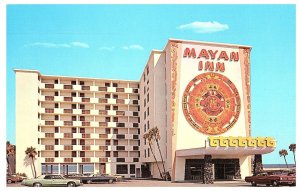 Mayan Inn Daytona Beach Florida Old Cars Vintage Hotel Postcard