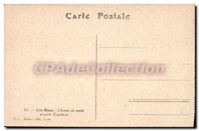 Old Postcard Les Baux path round door Eyguieres