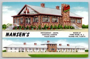 Nansens Restaurant Motel Toms River NJ New Jersey Postcard S22