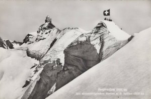 Jungfraujoch meteorelegisher Station Sweden Real Photo RPPC Vintage Postcard