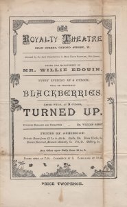 Willie Edouin Burlesque Comedian Victorian Kent Musical Nottingham Theatre Pr...