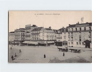 Postcard Place de la République Le Mans France