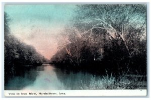 1908 View Iow River Lake Exterior Forest Marshalltown Iowa IA Vintage Postcard