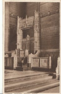 Lancashire Postcard - Liverpool Cathedral - Bishop's Throne   ZZ2545