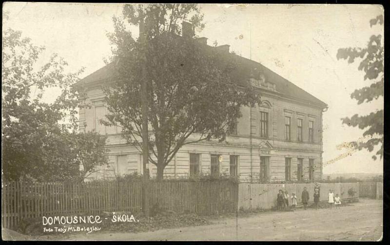 czech, DOMOUSNICE, Mladá Boleslav, Skola School (1931) RPPC