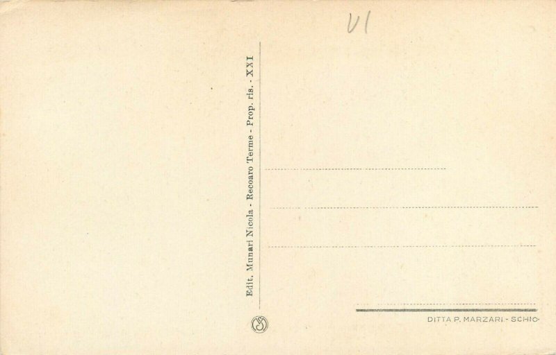 Italy geographical map vintage postcard Recoaro Torrebelvici Valli dei Signori