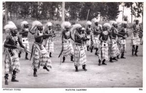 Watutsi Dancers African Real Photo Old Postcard