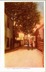 A Narrow Street in St Augustine FL Undivided Back Vintage Postcard V11