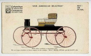 Columbus OH Vehicle American Horse Wagons Rare Postcard