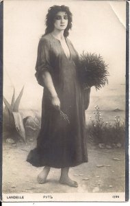 JUDAICA RPPC Ruth, Bible Story, Russian Postcard ca. 1910 Landelle Painting