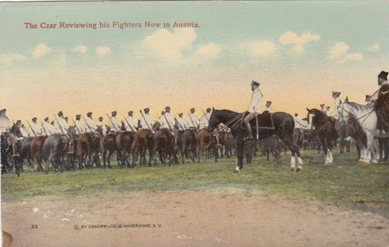 Austria The Czar Reviewing His Troops Horse Mounted Cavalry sk3171