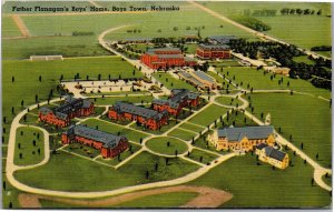 Postcard NE Boys Town - Father Flanagan's Boys' Home aerial