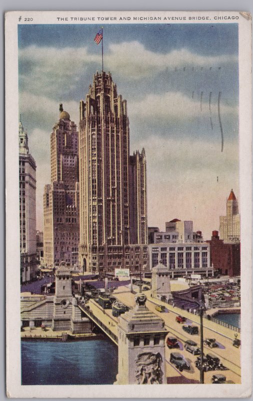 Chicago, Ill., The Tribune Tower and Michigan Avenue Bridge - 1944