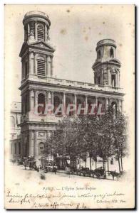 Paris - 6 - L & # 39Eglise Saint Sulpice Old Postcard