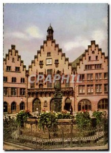 Old Postcard Frankfurt am Main Rowing Rathaus und Gerechtigkeitsbrunnen