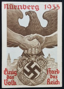 GERMANY THIRD 3rd REICH NSDAP CONGRESS NÜRNBERG RALLY SPECIAL POSTMARK 1934
