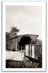 Woonsocket Rhode Island RI Postcard View of Bridge with Cover c1940's RPPC Photo