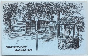 1984 Marengo, IA Purple USPO Post Office Cancel Postcard Postal History A267