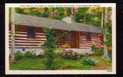 Virginia Postcard Cabin Hungry Mother State Park Marion